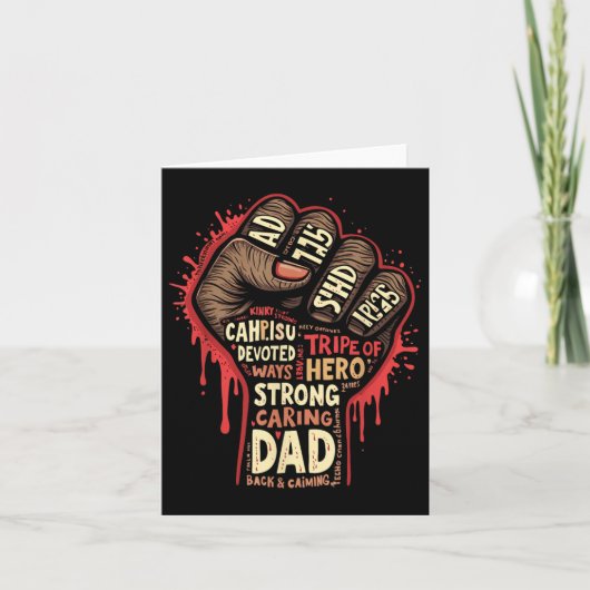 Black Dad African American Melanin Pride Black Kaart (Voorkant)