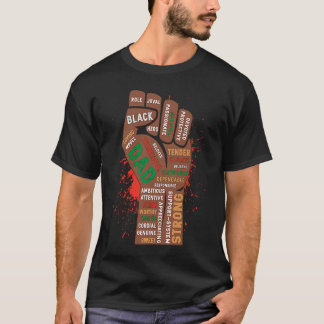 Black Dad Hand Fist BHM Pride African American Fat T-shirt
