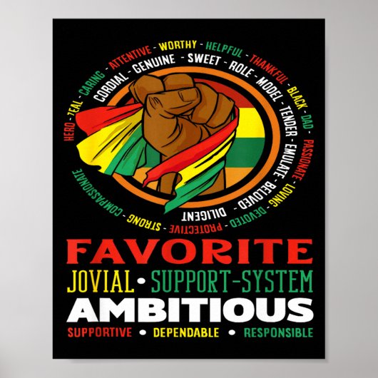 Black Dad Hero Role Model Ambitious Strong  Poster (Voorkant)