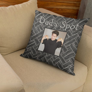 Black Dad's Spot Couch Foto Vaderdag Gift Kussen