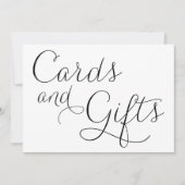 Black Dainty Script Wedding Cards en Gifts Sign Kaart (Voorkant)