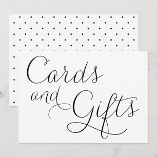 Black Dainty Script Wedding Cards en Gifts Sign Kaart