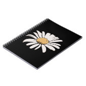 Black Daisy Floral Photo Notitieboek (Linkerzijde)