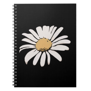 Black Daisy Floral Photo Notitieboek