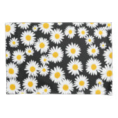 Black Daisy-Kussensloop Kussensloop (Voorkant-Links)