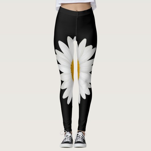 Black Daisy-Leggings Leggings (Voorkant)