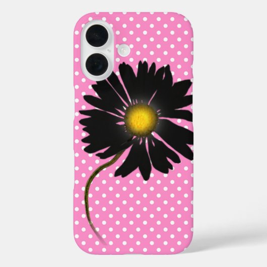 Black Daisy op Polka Dots Case-Mate iPhone Case (Achterkant)