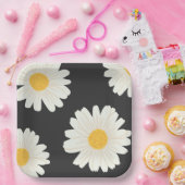Black Daisy Paper Borden Papieren Bordje (Feest)