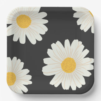 Black Daisy Paper Borden Papieren Bordje