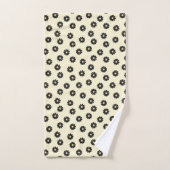 Black Daisy Pattern Bad Handdoek (Handdoek)