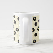 Black Daisy Pattern Grote Koffiekop (Achterkant)
