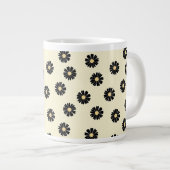 Black Daisy Pattern Grote Koffiekop (Voorkant rechts)