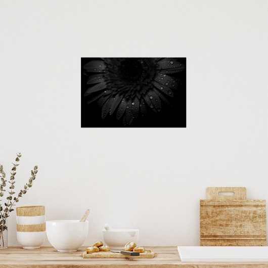 Black Daisy Poster (Keuken)