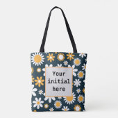Black Daisy Tote Bag (Achterkant)