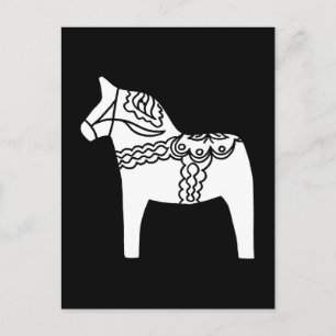 Black Dala Horse Briefkaart