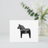Black Dala Horse Briefkaart (Staand voorkant)