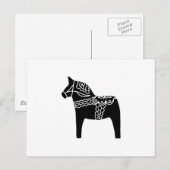 Black Dala Horse Briefkaart (Voorkant / Achterkant)