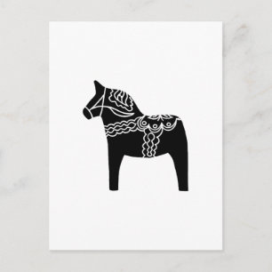 Black Dala Horse Briefkaart