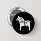 Black Dala Horse Ronde Button 5,7 Cm (Voorkant /achterkant)