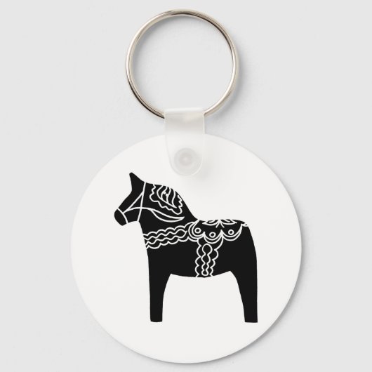 Black Dala Horse Sleutelhanger (Voorkant)
