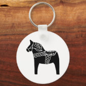 Black Dala Horse Sleutelhanger (Voorkant)