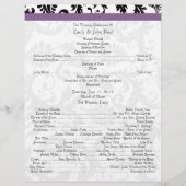 Black Damak Swirls Wedding Program (Voorkant)