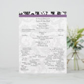 Black Damak Swirls Wedding Program (Staand voorkant)