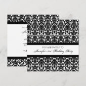 Black Damask 21st Birthday Party-uitnodigingen Kaart (Voorkant / Achterkant)