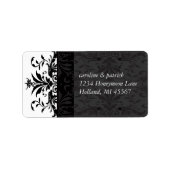 Black Damask Adresetiketten - Etiket (Voorkant)