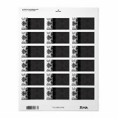 Black Damask Adresetiketten - Etiket (Full Sheet)