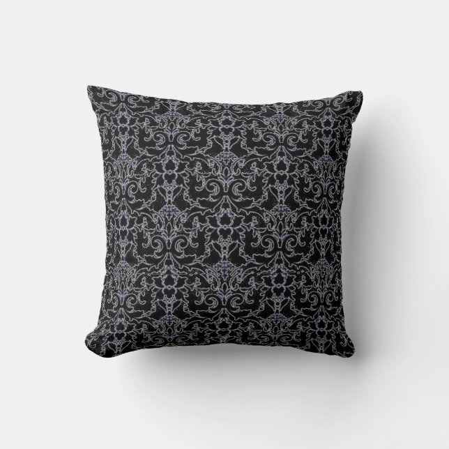 Black Damask American MoJo Pillow Kussen (Voorkant)