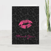 Black Damask and Roze Lips - Hartelijk dank Bedankkaart (Voorkant)