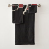 Black Damask Bad Handdoek (Insitu)