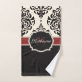 Black Damask Bad Handdoek (Handdoek)