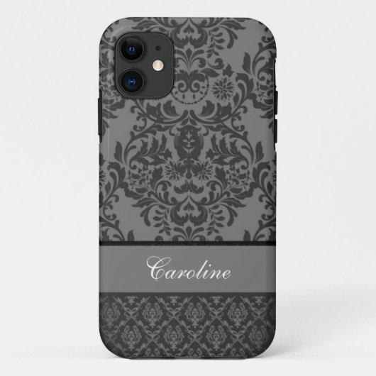 Black Damask - Beauty Case-Mate iPhone Case (Achterkant)