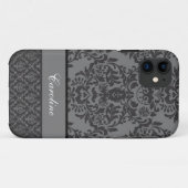 Black Damask - Beauty Case-Mate iPhone Case (Achterkant (horizontaal))