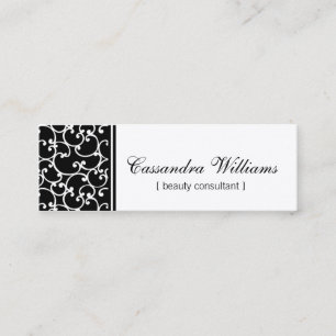 Black Damask Beauty Micro Mini Visitekaartjes