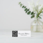 Black Damask Beauty Micro Mini Visitekaartjes (Staand voorkant)
