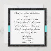 Black Damask Birthday Masquerade-uitnodigingen Kaart (Achterkant)