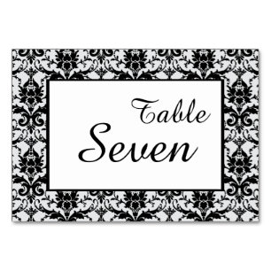 Black Damask Border Wedding Kaart