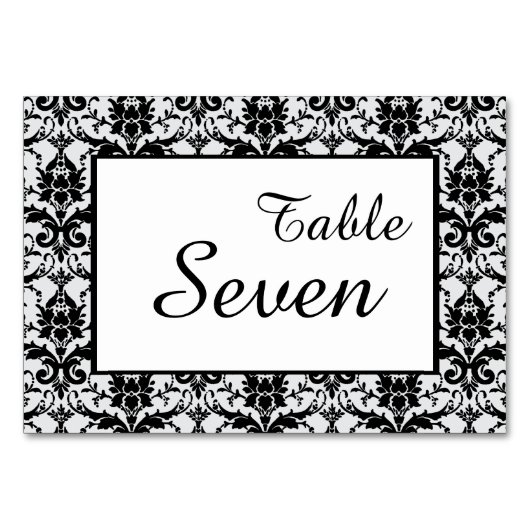 Black Damask Border Wedding Kaart (Achterkant)