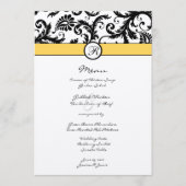 Black Damask Borders Wedding Invitation Menu (Voorkant)
