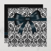Black Damask Bow Black Stropdas Party Event Sjablo Kaart (Voorkant / Achterkant)