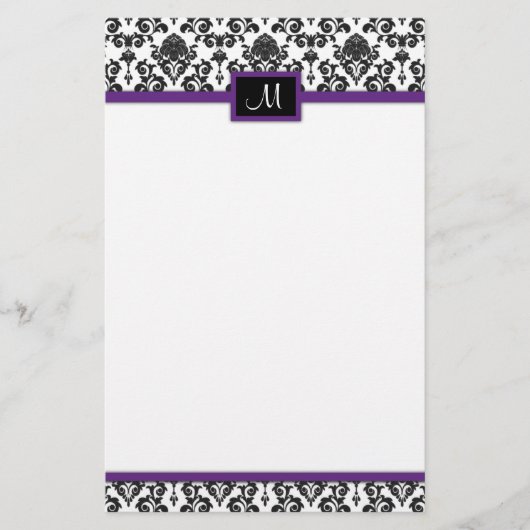 Black Damask briefpapier (Voorkant)