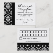 Black Damask Business Customer Loyalty Kaarten (Voorkant / Achterkant)