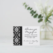 Black Damask Business Customer Loyalty Kaarten (Staand voorkant)