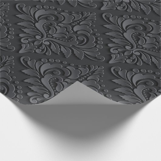 Black Damask Cadeaupapier (Hoek)
