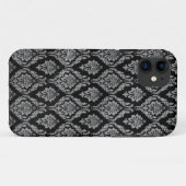Black Damask Case-Mate iPhone Case (Achterkant (horizontaal))