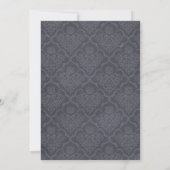 Black Damask  Chalkboard Wedding Invitation Kaart (Achterkant)