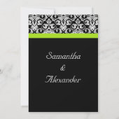 Black Damask Chartreuse Green Photo Save the Date Kaart (Achterkant)